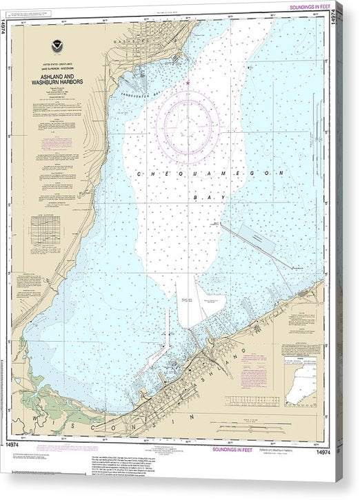 Nautical Chart-14974 Ashland-Washburn Harbors  Acrylic Print