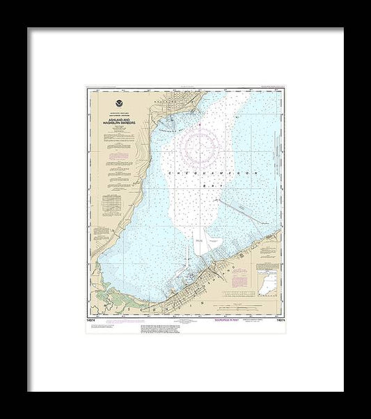 A beuatiful Framed Print of the Nautical Chart-14974 Ashland-Washburn Harbors by SeaKoast