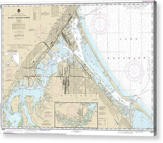 Nautical Chart-14975 Duluth-Superior Harbor, Upper St Louis River  Acrylic Print