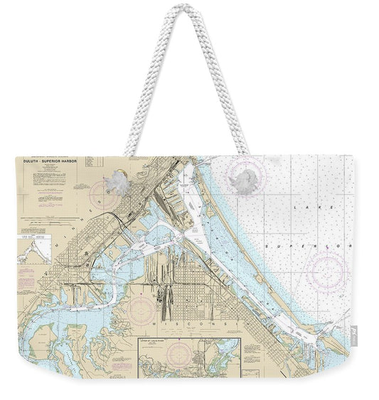 Nautical Chart-14975 Duluth-superior Harbor, Upper St Louis River - Weekender Tote Bag