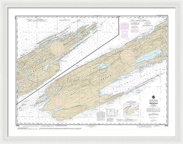 Nautical Chart-14976 Isle Royale - Framed Print