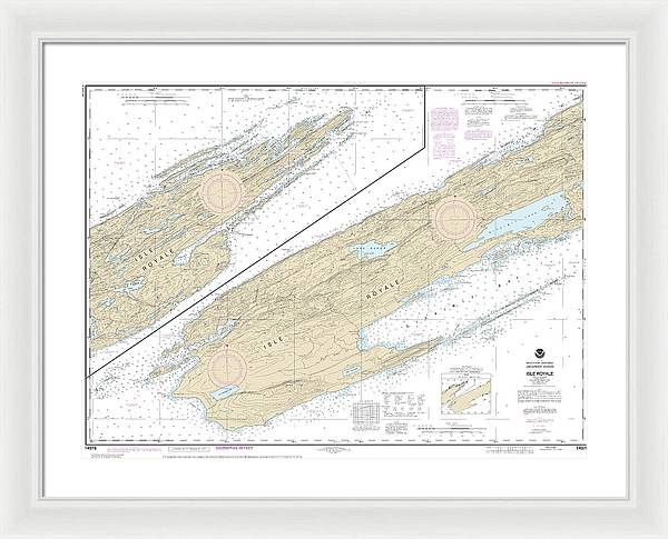 Nautical Chart-14976 Isle Royale - Framed Print