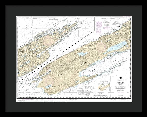 Nautical Chart-14976 Isle Royale - Framed Print