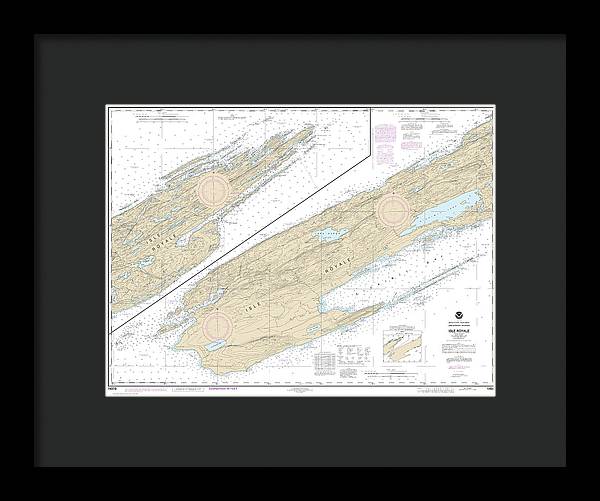 Nautical Chart-14976 Isle Royale - Framed Print