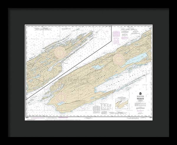 Nautical Chart-14976 Isle Royale - Framed Print