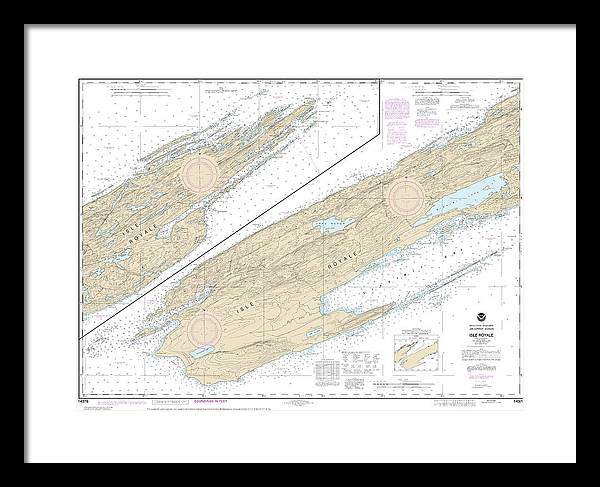 Nautical Chart-14976 Isle Royale - Framed Print