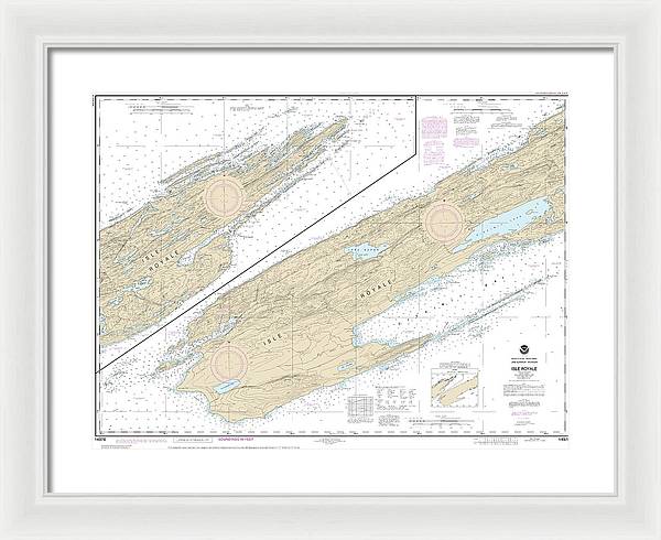 Nautical Chart-14976 Isle Royale - Framed Print