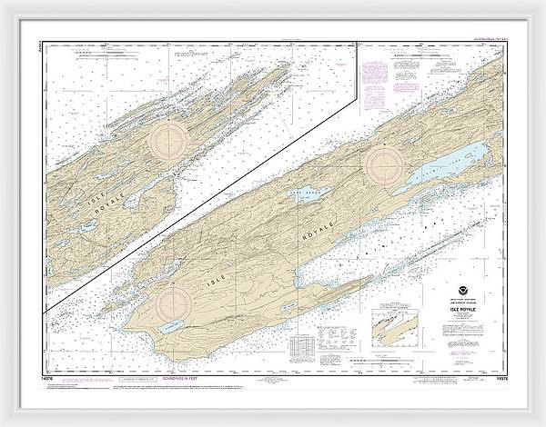 Nautical Chart-14976 Isle Royale - Framed Print