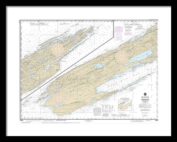 Nautical Chart-14976 Isle Royale - Framed Print