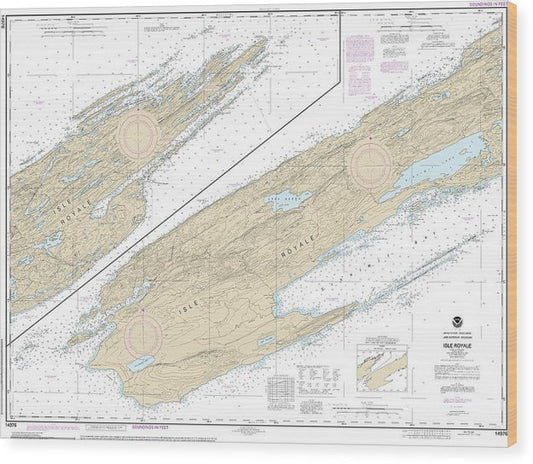 Nautical Chart-14976 Isle Royale Wood Print