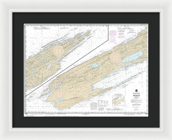 Nautical Chart-14976 Isle Royale - Framed Print