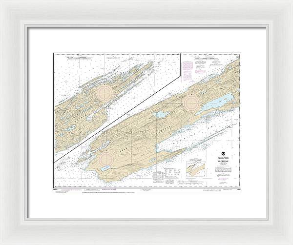 Nautical Chart-14976 Isle Royale - Framed Print