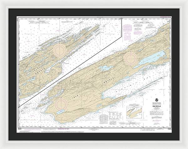 Nautical Chart-14976 Isle Royale - Framed Print