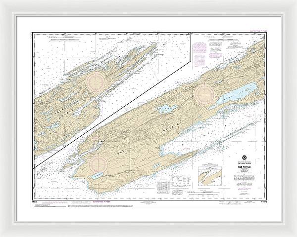 Nautical Chart-14976 Isle Royale - Framed Print