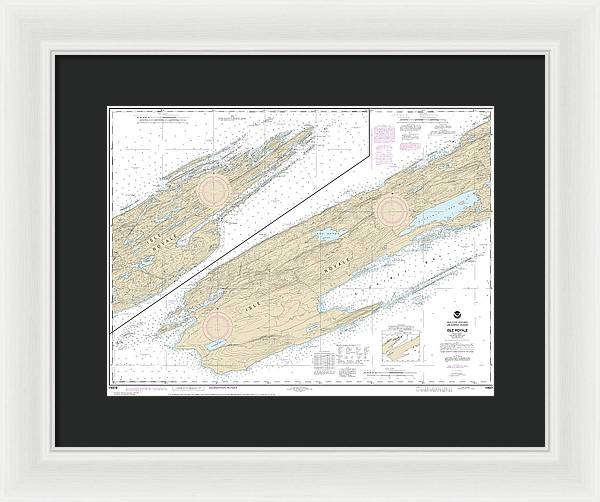 Nautical Chart-14976 Isle Royale - Framed Print