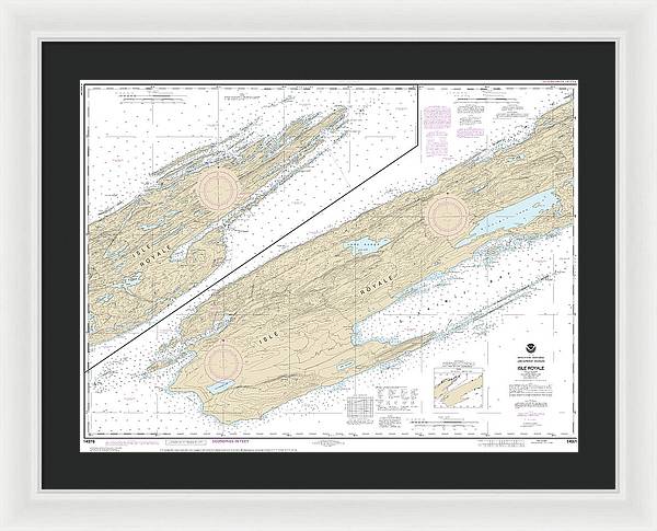 Nautical Chart-14976 Isle Royale - Framed Print