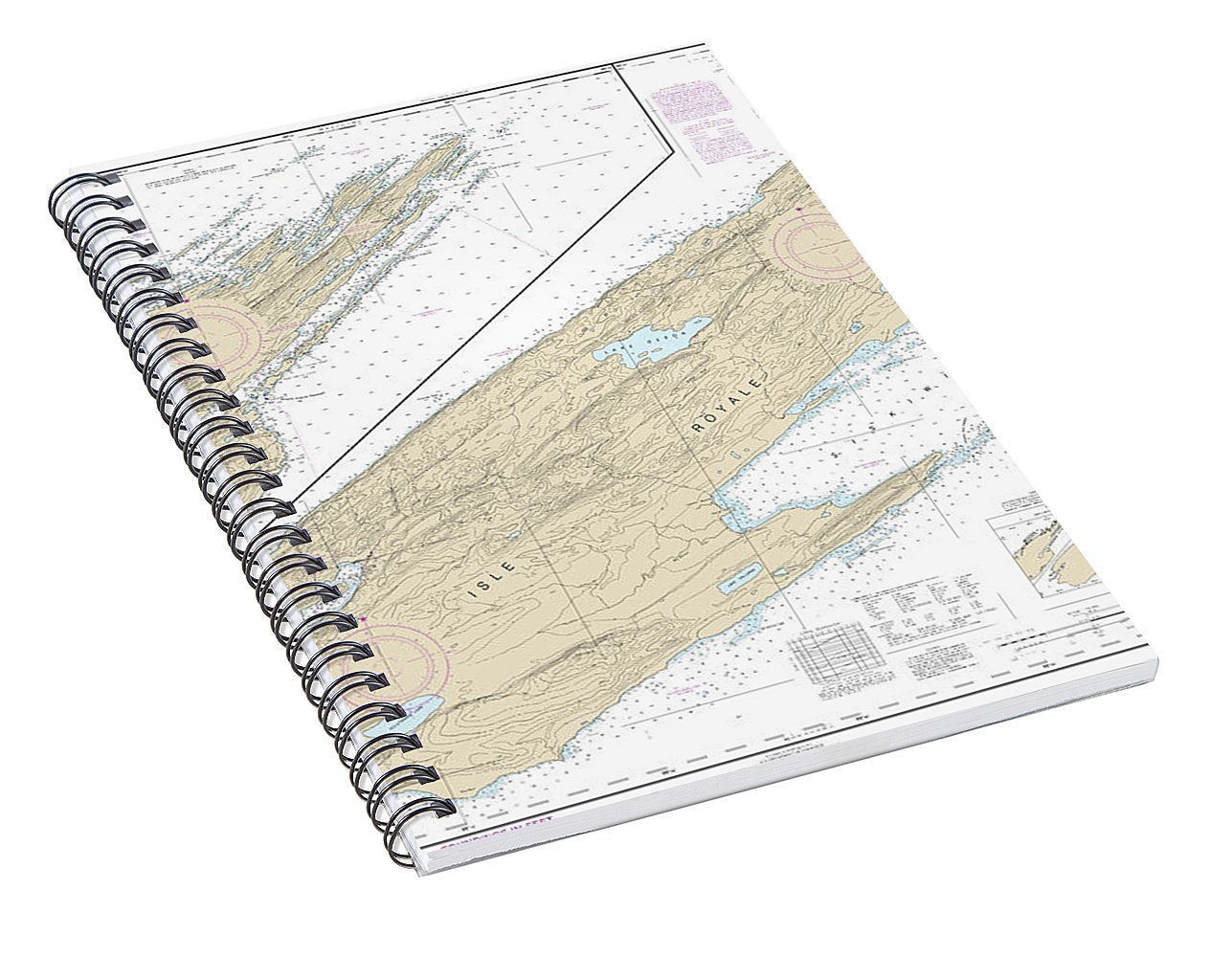 Nautical Chart-14976 Isle Royale - Spiral Notebook