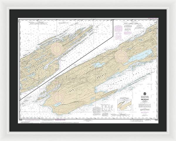 Nautical Chart-14976 Isle Royale - Framed Print