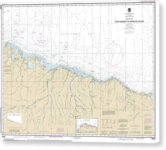 Nautical Chart-16004 Point Barrow-herschel Island - Canvas Print