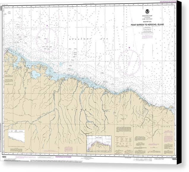 Nautical Chart-16004 Point Barrow-herschel Island - Canvas Print