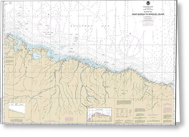 Nautical Chart-16004 Point Barrow-herschel Island - Greeting Card
