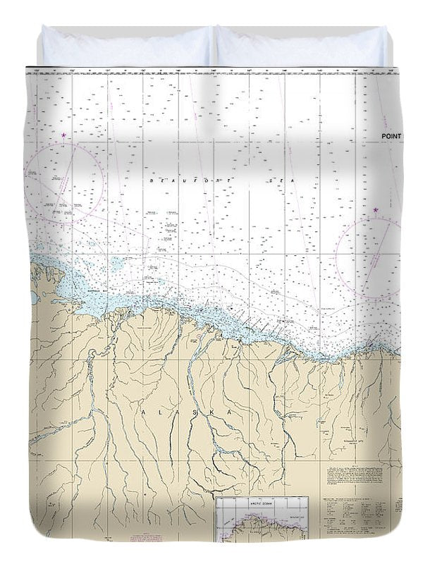 Nautical Chart-16004 Point Barrow-herschel Island - Duvet Cover