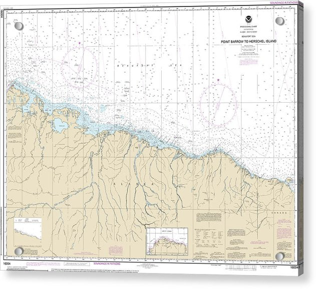 Nautical Chart-16004 Point Barrow-herschel Island - Acrylic Print
