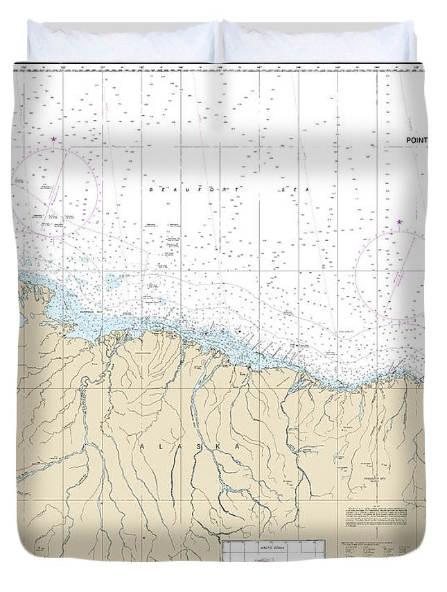 Nautical Chart-16004 Point Barrow-herschel Island - Duvet Cover