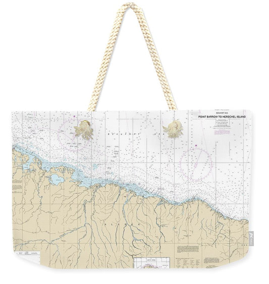 Nautical Chart-16004 Point Barrow-herschel Island - Weekender Tote Bag