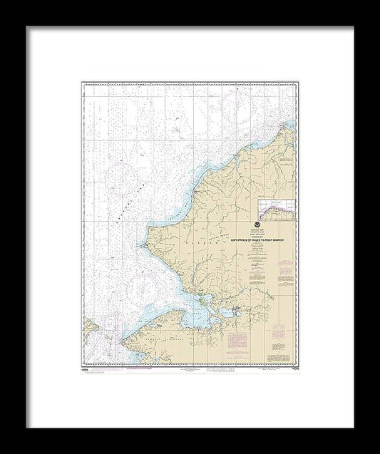 A beuatiful Framed Print of the Nautical Chart-16005 Cape Prince-Wales-Pt Barrow by SeaKoast