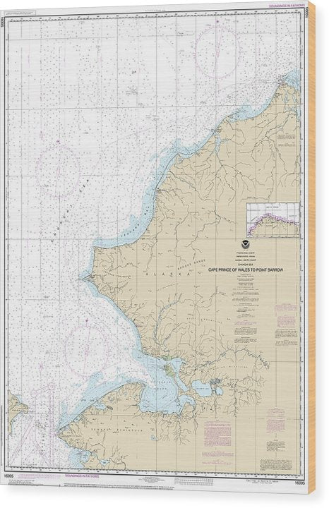 Nautical Chart-16005 Cape Prince-Wales-Pt Barrow Wood Print