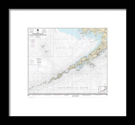 A beuatiful Framed Print of the Nautical Chart-16011 Alaska Peninsula-Aleutian Islands-Seguam Pass by SeaKoast