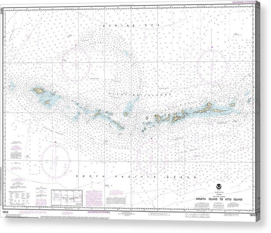 Nautical Chart-16012 Aleutian Islands Amukta Island-Attu Island  Acrylic Print