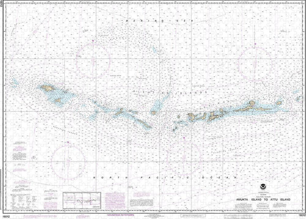 Nautical Chart-16012 Aleutian Islands Amukta Island-attu Island - Puzzle