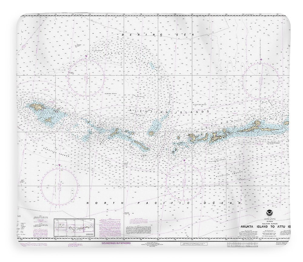 Nautical Chart-16012 Aleutian Islands Amukta Island-attu Island - Blanket