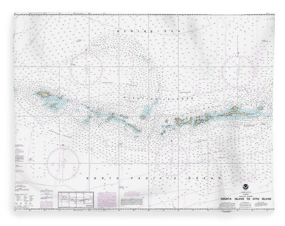 Nautical Chart-16012 Aleutian Islands Amukta Island-attu Island - Blanket