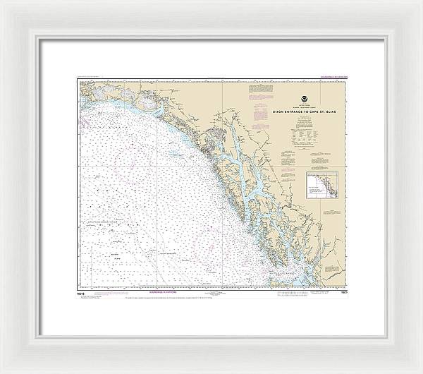 Nautical Chart-16016 Dixon Entrance-cape St Elias - Framed Print