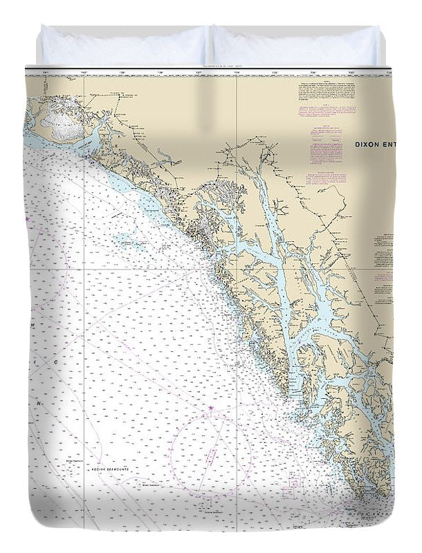 Nautical Chart-16016 Dixon Entrance-cape St Elias - Duvet Cover