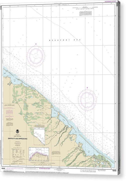 Nautical Chart-16042 Griffin Pt-Approaches  Acrylic Print