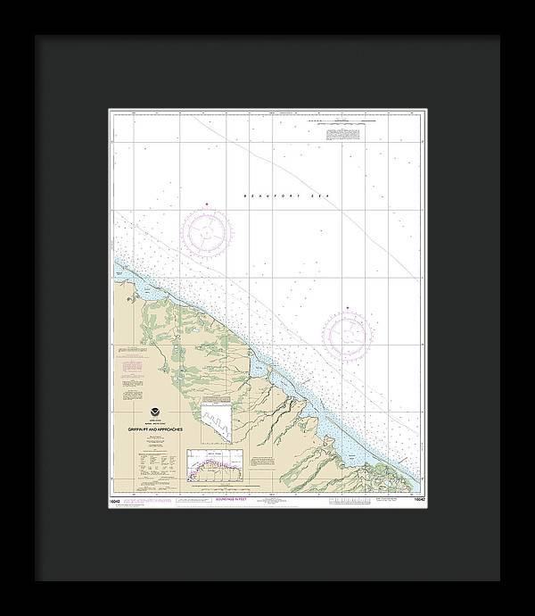 Nautical Chart-16042 Griffin Pt-approaches - Framed Print