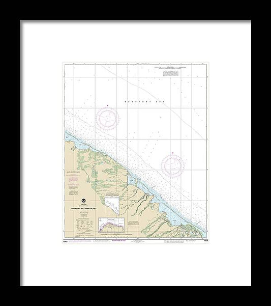 A beuatiful Framed Print of the Nautical Chart-16042 Griffin Pt-Approaches by SeaKoast