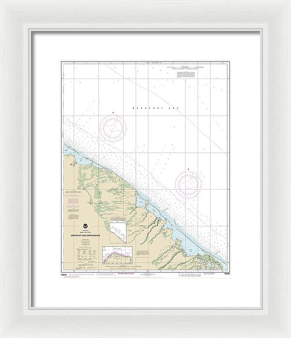 Nautical Chart-16042 Griffin Pt-approaches - Framed Print