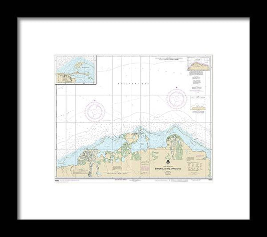 Nautical Chart-16043 Barter Island-approaches, Bernard Harbor - Framed Print