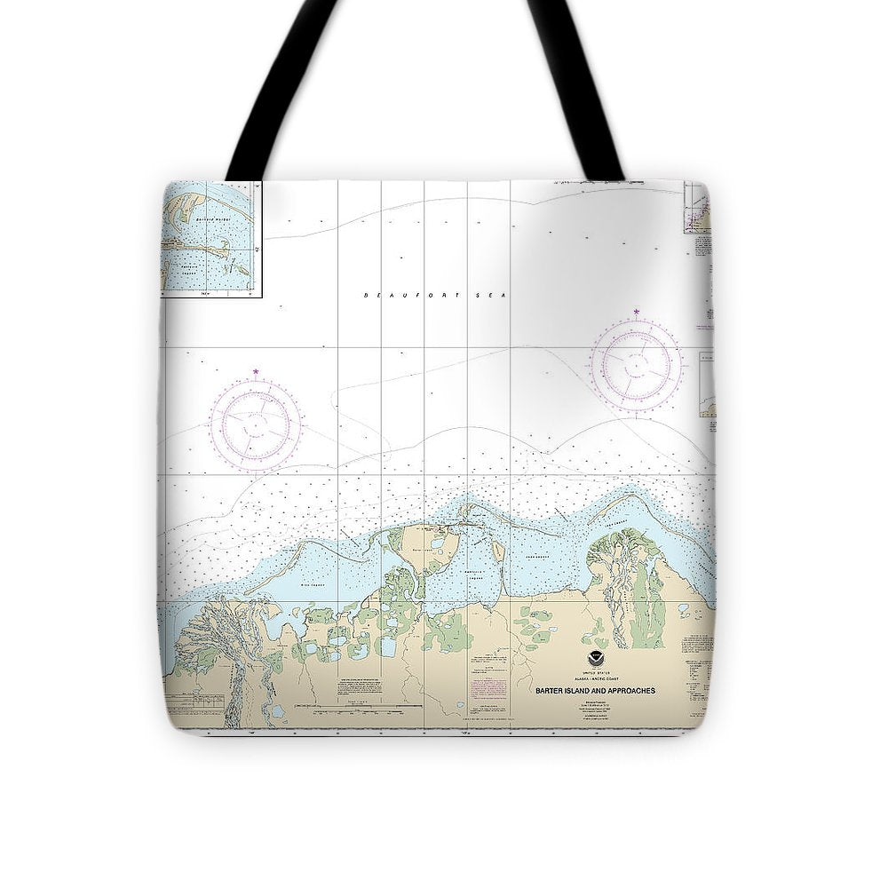 Nautical Chart-16043 Barter Island-approaches, Bernard Harbor - Tote Bag