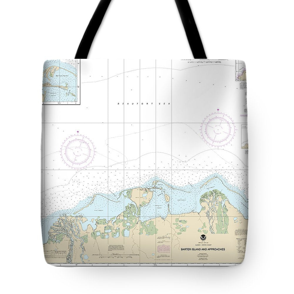 Nautical Chart-16043 Barter Island-approaches, Bernard Harbor - Tote Bag