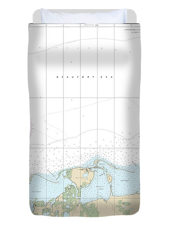 Nautical Chart-16043 Barter Island-approaches, Bernard Harbor - Duvet Cover