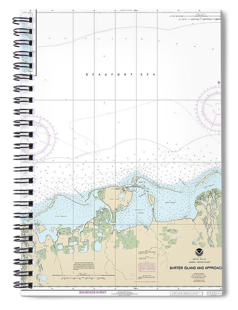 Nautical Chart 16043 Barter Island Approaches, Bernard Harbor Spiral Notebook