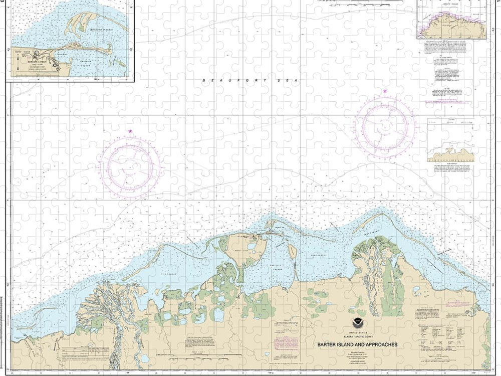 Nautical Chart 16043 Barter Island Approaches, Bernard Harbor Puzzle