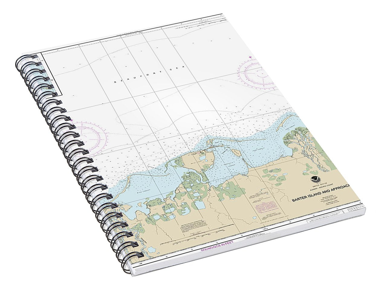 Nautical Chart-16043 Barter Island-approaches, Bernard Harbor - Spiral Notebook