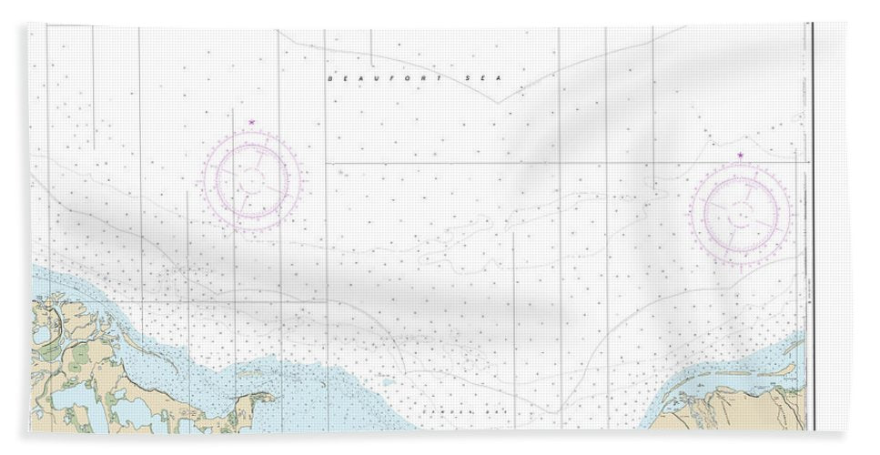 Nautical Chart 16044 Camden Bay Approaches Bath Towel